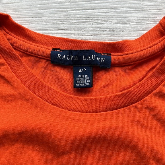 Ralph Lauren 100% Cotton Bright Orange T-Shirt size Small - Picture 2 of 5
